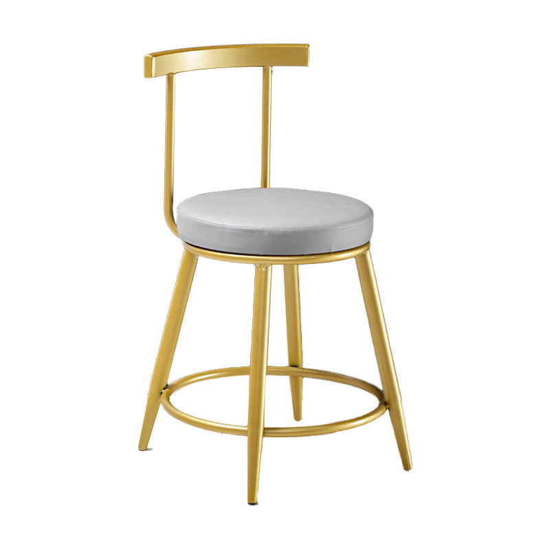 Nordic Style Upholstered Fabric Stools Armless Round Barstools for Home