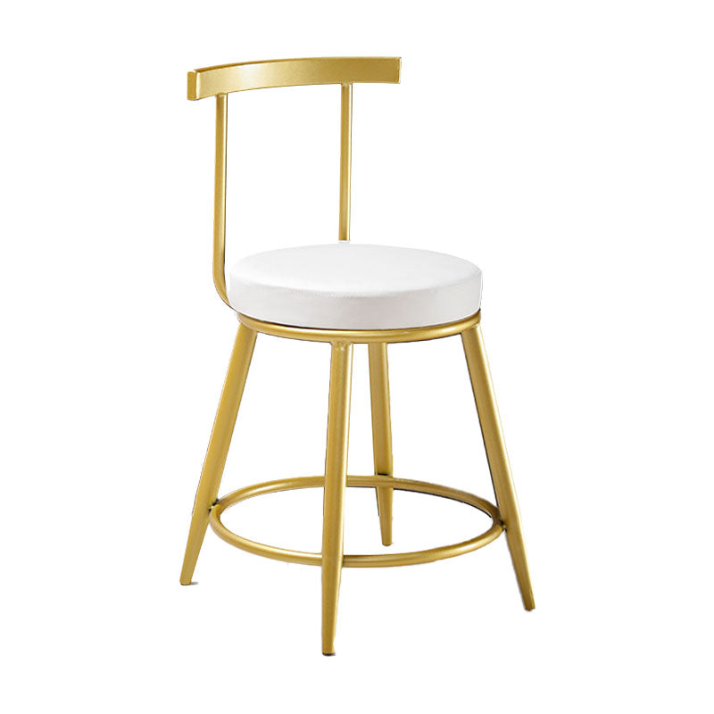 Nordic Style Upholstered Fabric Stools Armless Round Barstools for Home