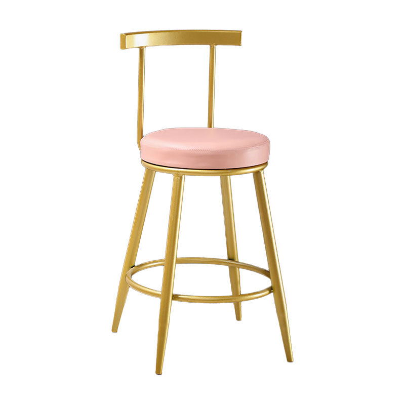 Nordic Style Upholstered Fabric Stools Armless Round Barstools for Home