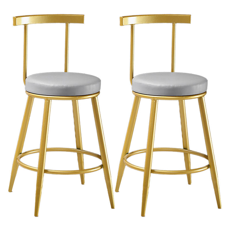 Nordic Style Upholstered Fabric Stools Armless Round Barstools for Home