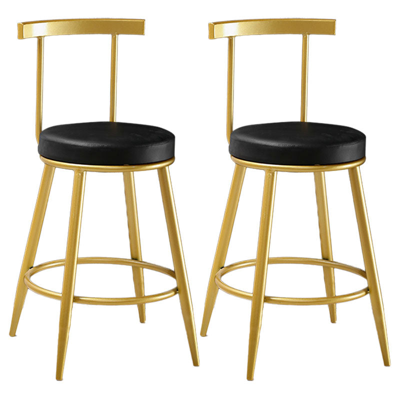 Nordic Style Upholstered Fabric Stools Armless Round Barstools for Home