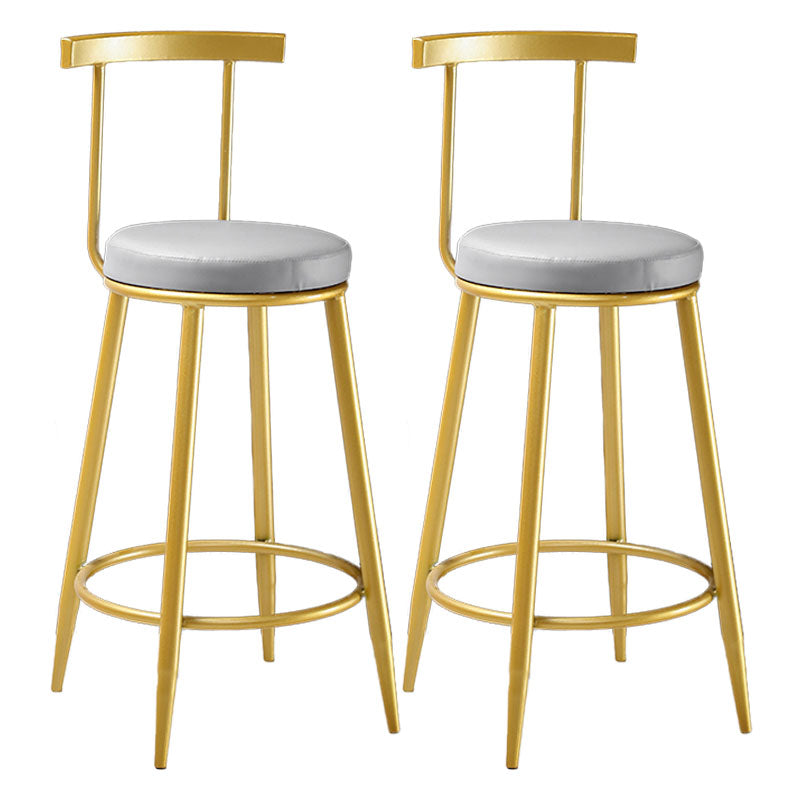 Nordic Style Upholstered Fabric Stools Armless Round Barstools for Home