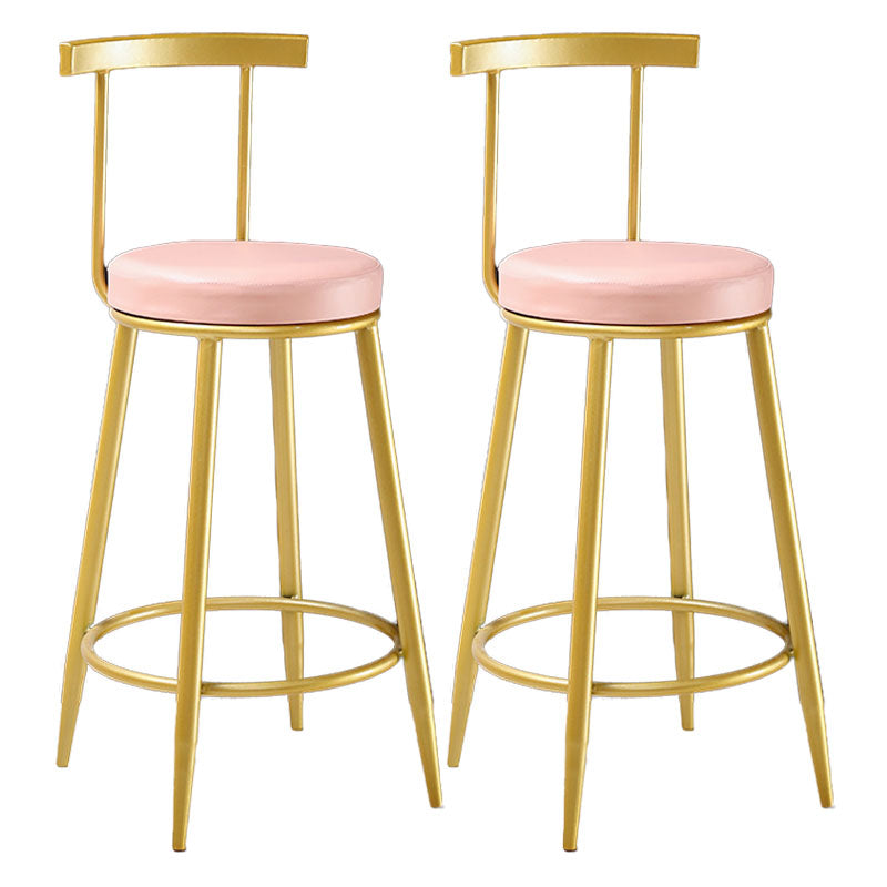 Nordic Style Upholstered Fabric Stools Armless Round Barstools for Home
