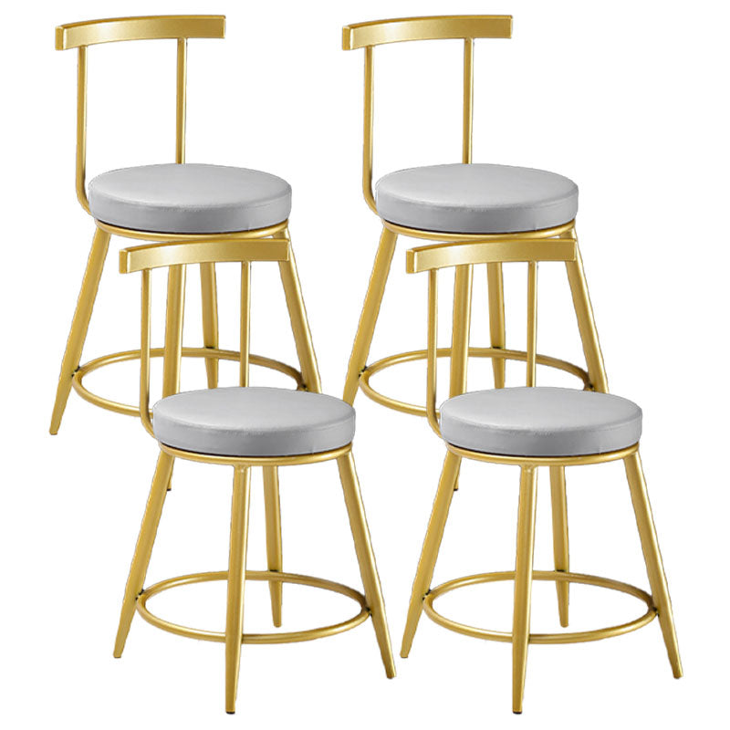 Nordic Style Upholstered Fabric Stools Armless Round Barstools for Home