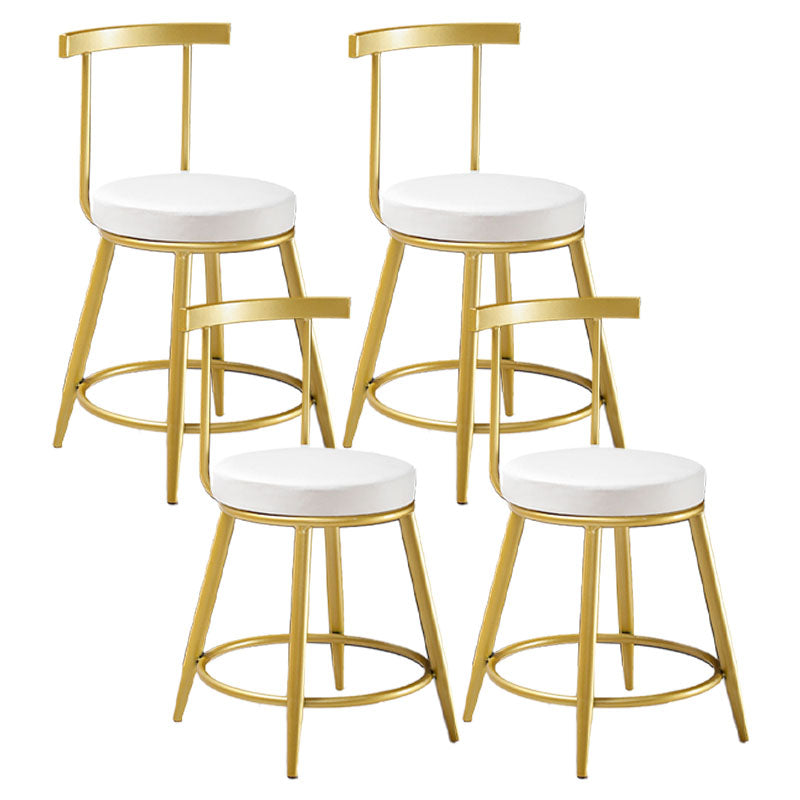 Nordic Style Upholstered Fabric Stools Armless Round Barstools for Home