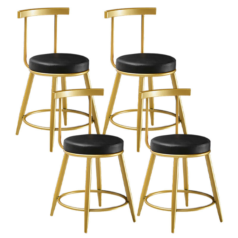Nordic Style Upholstered Fabric Stools Armless Round Barstools for Home