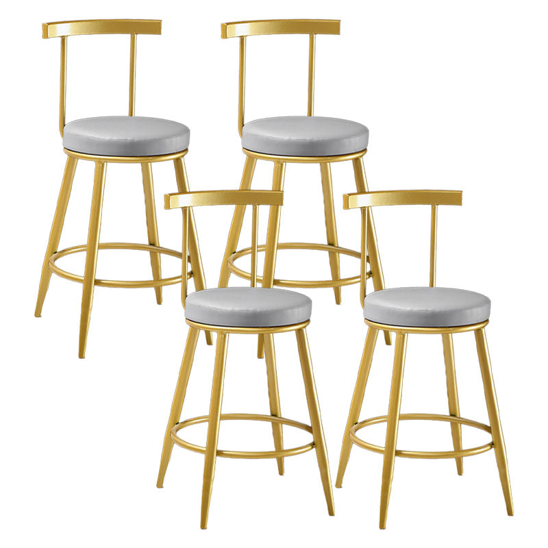 Nordic Style Upholstered Fabric Stools Armless Round Barstools for Home