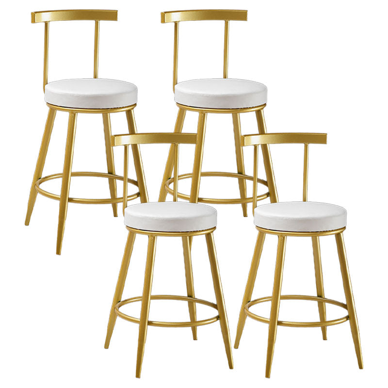 Nordic Style Upholstered Fabric Stools Armless Round Barstools for Home