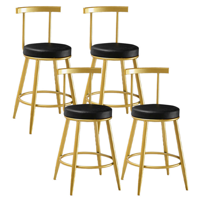 Nordic Style Upholstered Fabric Stools Armless Round Barstools for Home