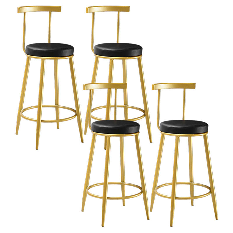 Nordic Style Upholstered Fabric Stools Armless Round Barstools for Home