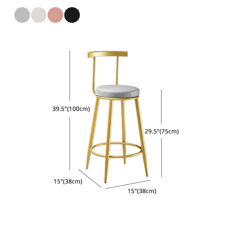 Nordic Style Upholstered Fabric Stools Armless Round Barstools for Home