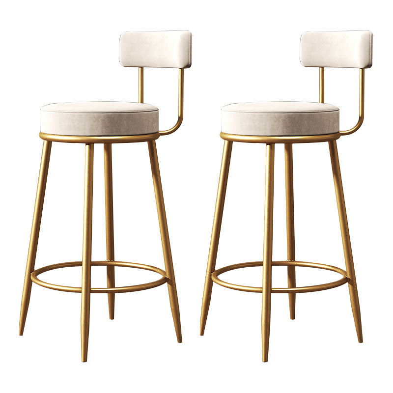 Nordic Style Upholstered Fabric Stools Armless Round Barstools for Home Use