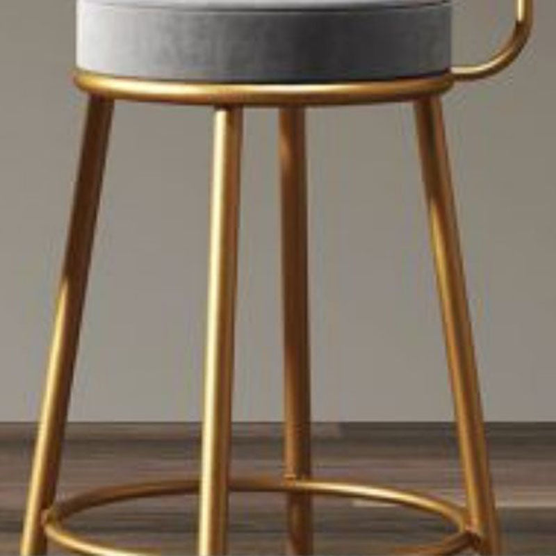 Nordic Style Upholstered Fabric Stools Armless Round Barstools for Home Use