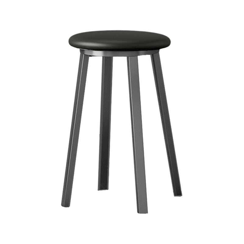 Modern Design Backless Swivel Barstools for Home Armless Stools with Metal Base