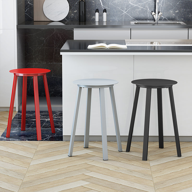 Modern Design Backless Swivel Barstools for Home Armless Stools with Metal Base