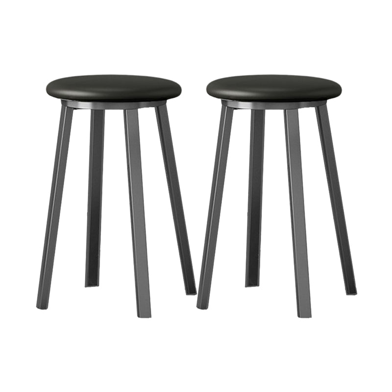 Modern Design Backless Swivel Barstools for Home Armless Stools with Metal Base