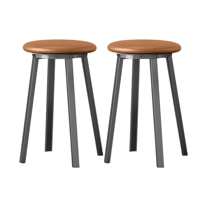 Modern Design Backless Swivel Barstools for Home Armless Stools with Metal Base