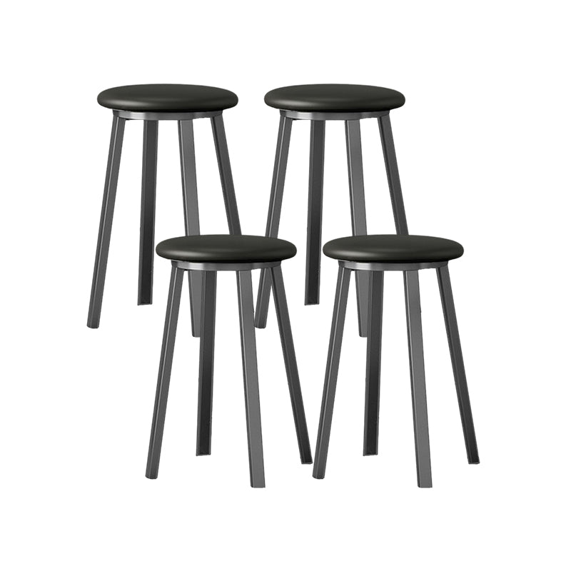 Modern Design Backless Swivel Barstools for Home Armless Stools with Metal Base