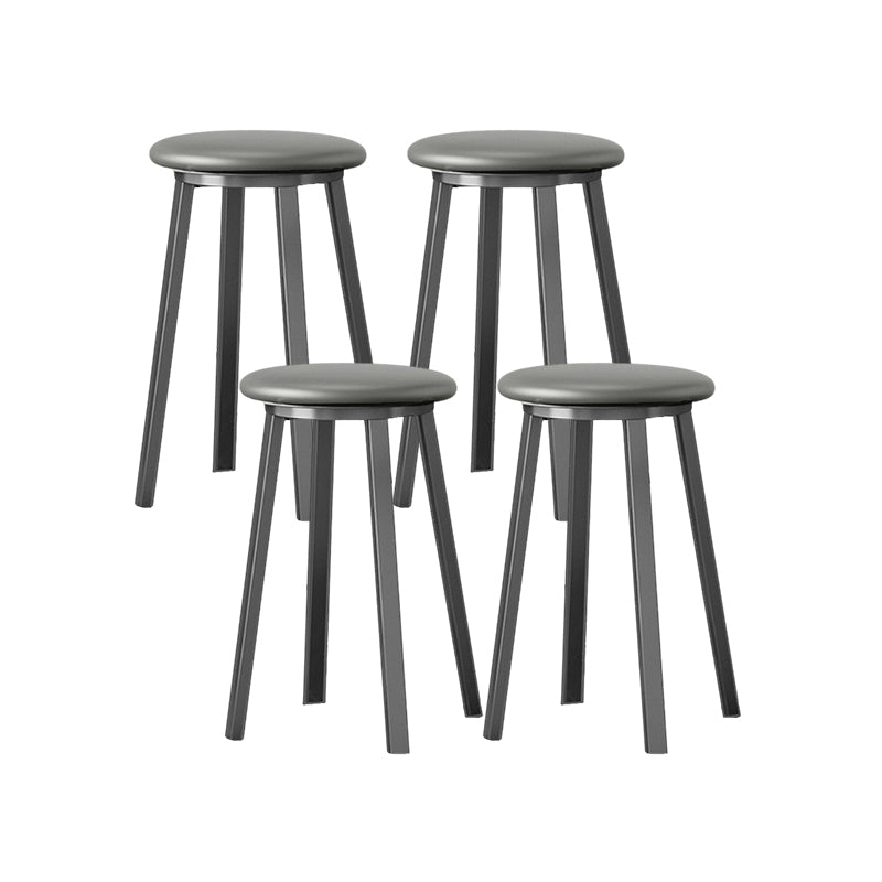 Modern Design Backless Swivel Barstools for Home Armless Stools with Metal Base