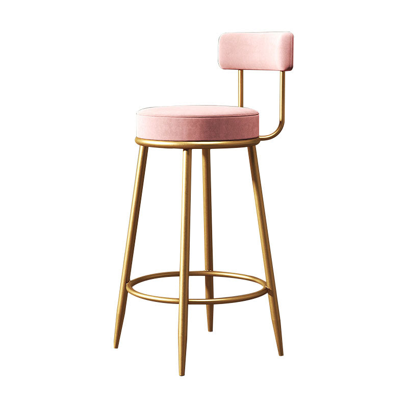 Nordic Design Low Back Armless Stools with Cushion Upholstered Counter Height Stool