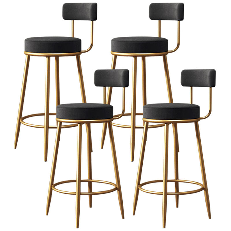 Nordic Design Low Back Armless Stools with Cushion Upholstered Counter Height Stool