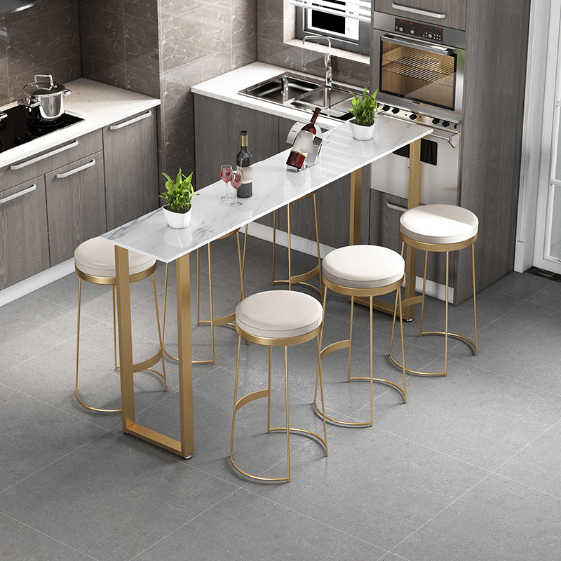 Scandinavian Backless Round BarStools for Home Upholstered Counter Height Stool