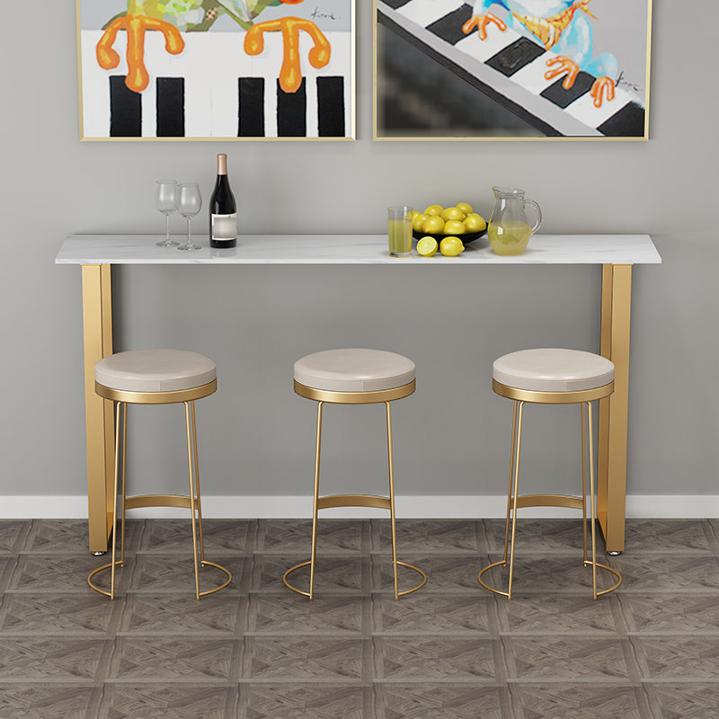 Scandinavian Backless Round BarStools for Home Upholstered Counter Height Stool