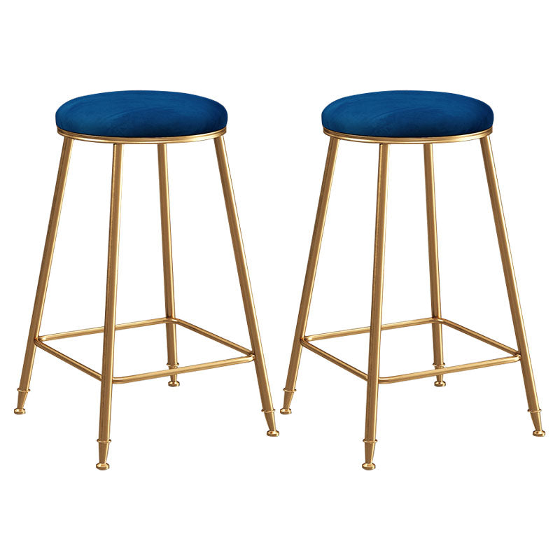 Nordic Design Stackable Backless Barstools for Home Upholstered Bar Stools with Metal Legs