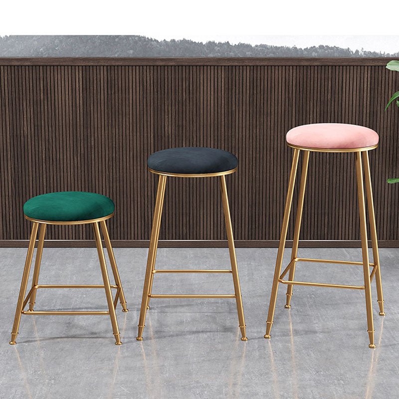 Nordic Design Stackable Backless Barstools for Home Upholstered Bar Stools with Metal Legs