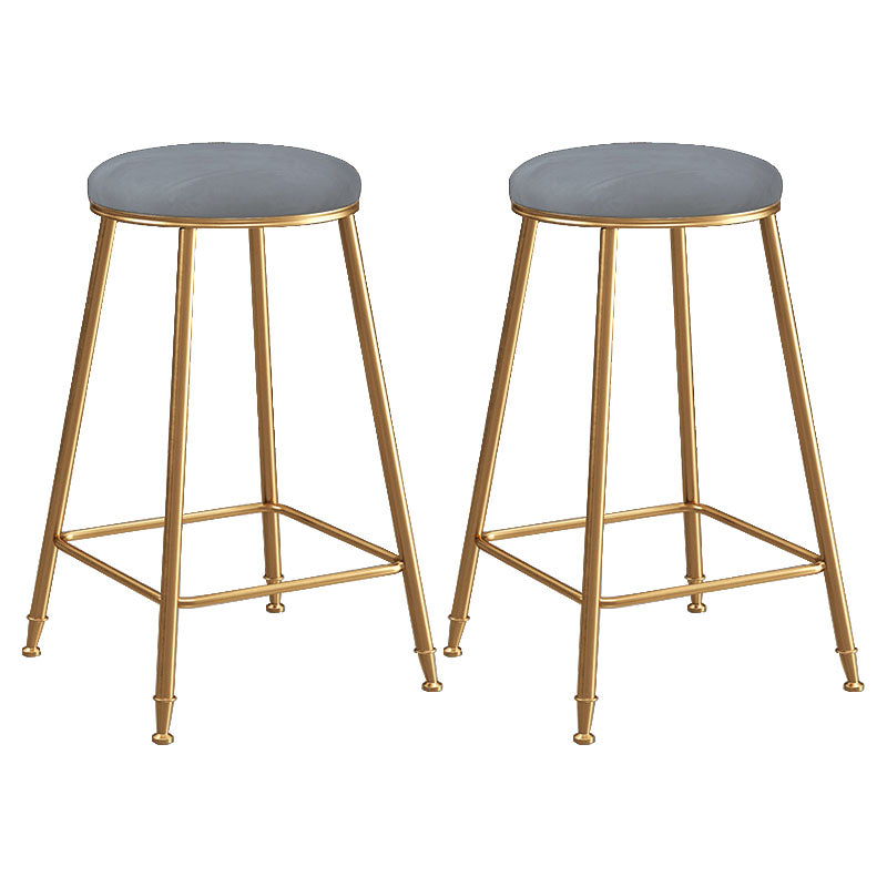 Nordic Design Stackable Backless Barstools for Home Upholstered Bar Stools with Metal Legs