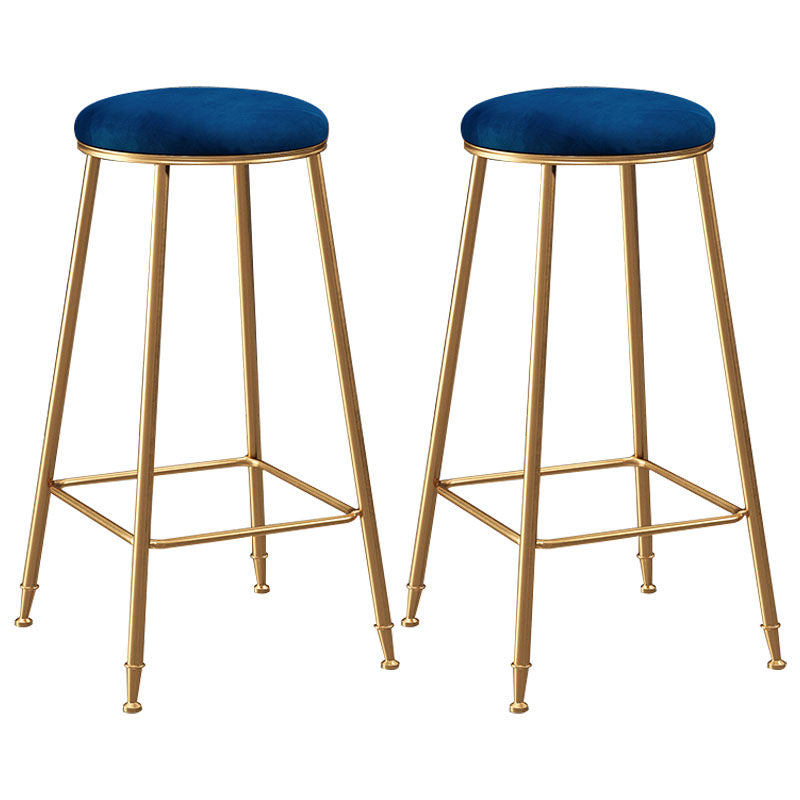 Nordic Design Stackable Backless Barstools for Home Upholstered Bar Stools with Metal Legs