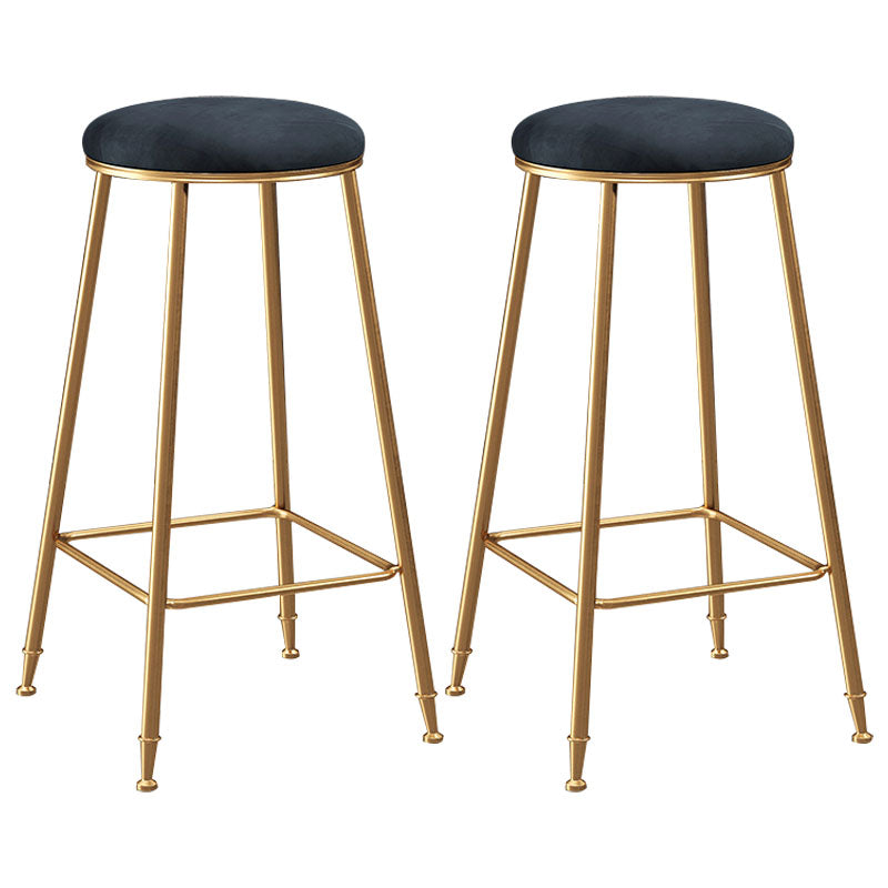Nordic Design Stackable Backless Barstools for Home Upholstered Bar Stools with Metal Legs