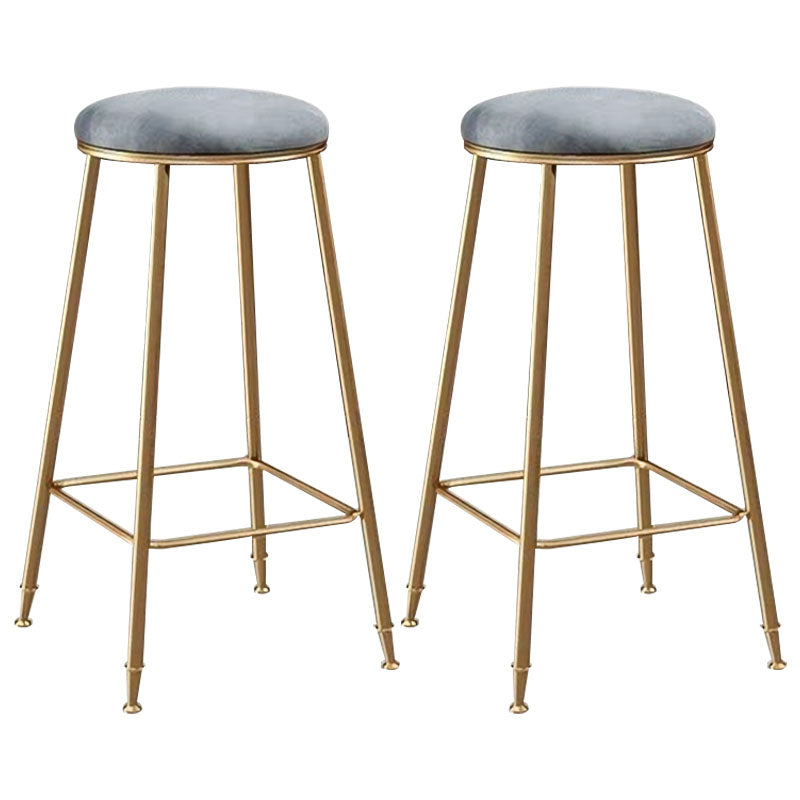 Nordic Design Stackable Backless Barstools for Home Upholstered Bar Stools with Metal Legs