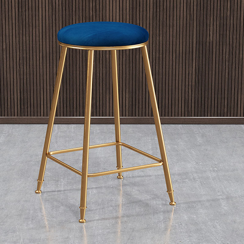 Nordic Design Stackable Backless Barstools for Home Upholstered Bar Stools with Metal Legs