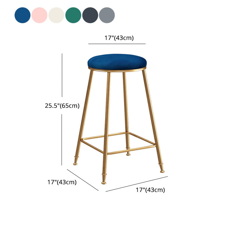 Nordic Design Stackable Backless Barstools for Home Upholstered Bar Stools with Metal Legs