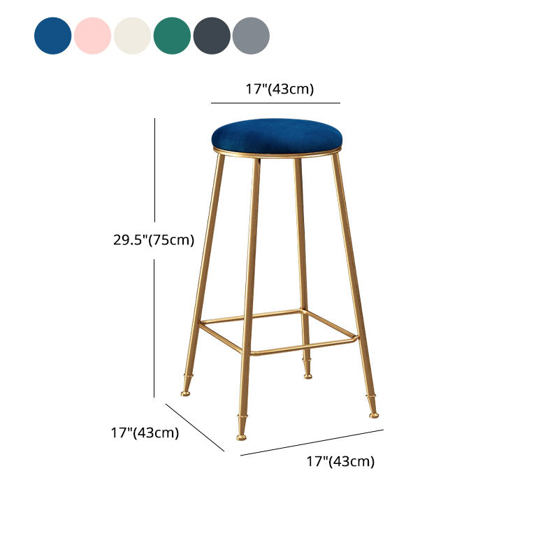Nordic Design Stackable Backless Barstools for Home Upholstered Bar Stools with Metal Legs