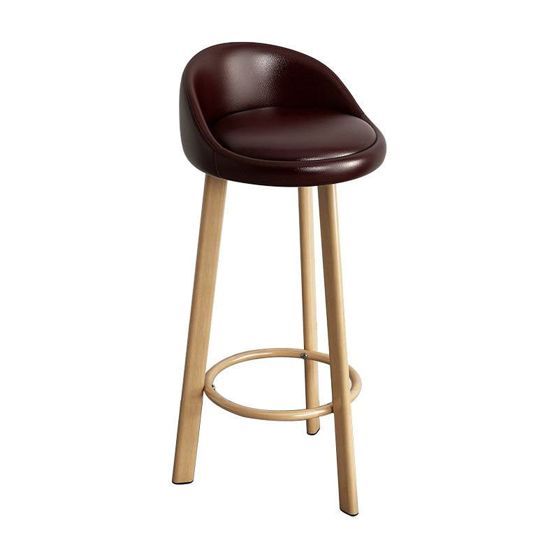 Glam Reception Upholstered Stool Matte Finish Round Footrest Stool