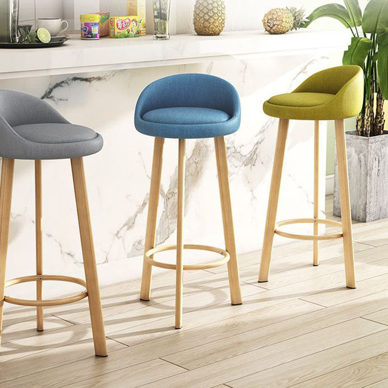 Glam Reception Upholstered Stool Matte Finish Round Footrest Stool