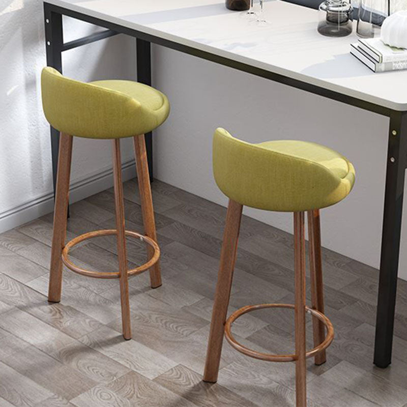 Glam Reception Upholstered Stool Matte Finish Round Footrest Stool