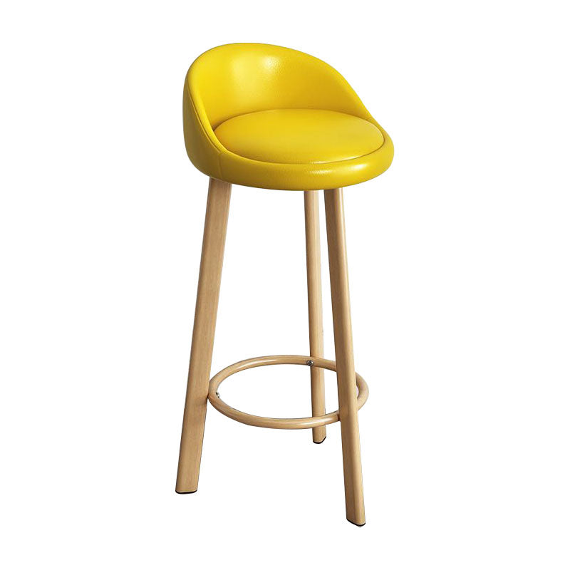 Glam Reception Upholstered Stool Matte Finish Round Footrest Stool