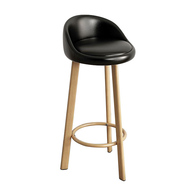 Glam Reception Upholstered Stool Matte Finish Round Footrest Stool