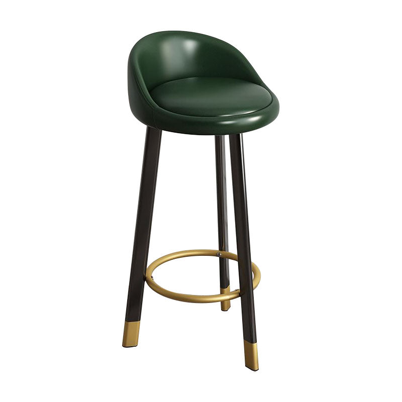 Glam Reception Upholstered Stool Matte Finish Round Footrest Stool
