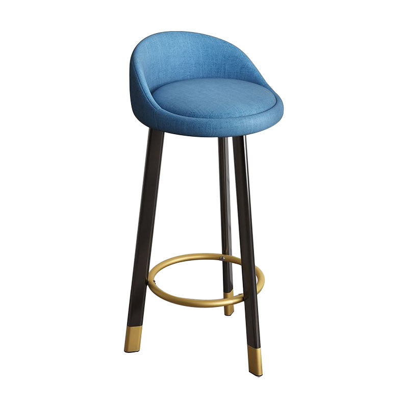 Glam Reception Upholstered Stool Matte Finish Round Footrest Stool