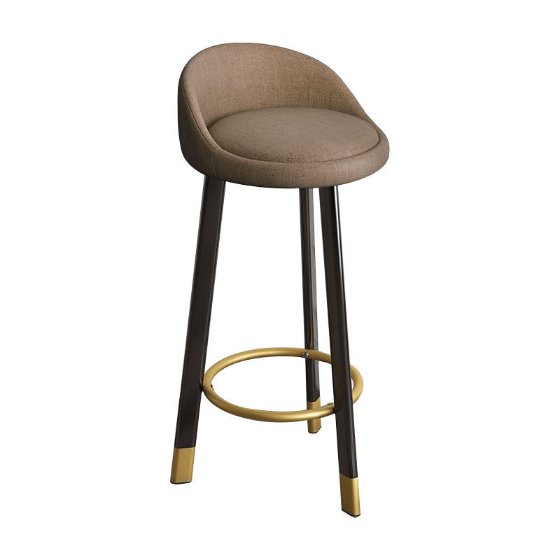 Glam Reception Upholstered Stool Matte Finish Round Footrest Stool