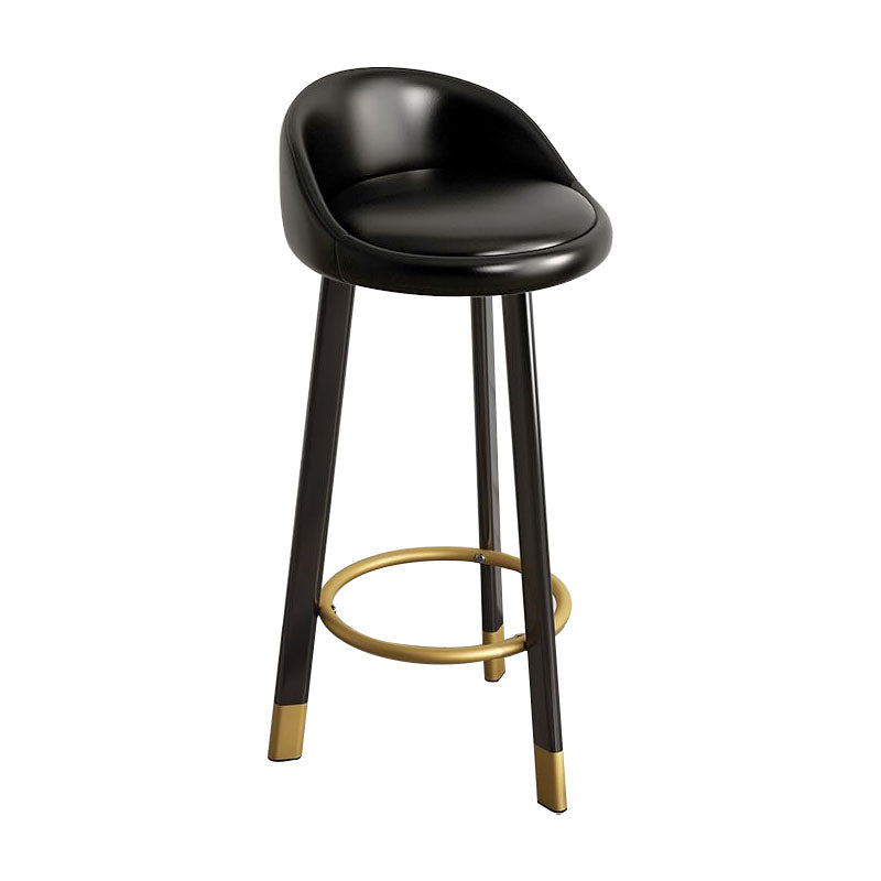 Glam Reception Upholstered Stool Matte Finish Round Footrest Stool