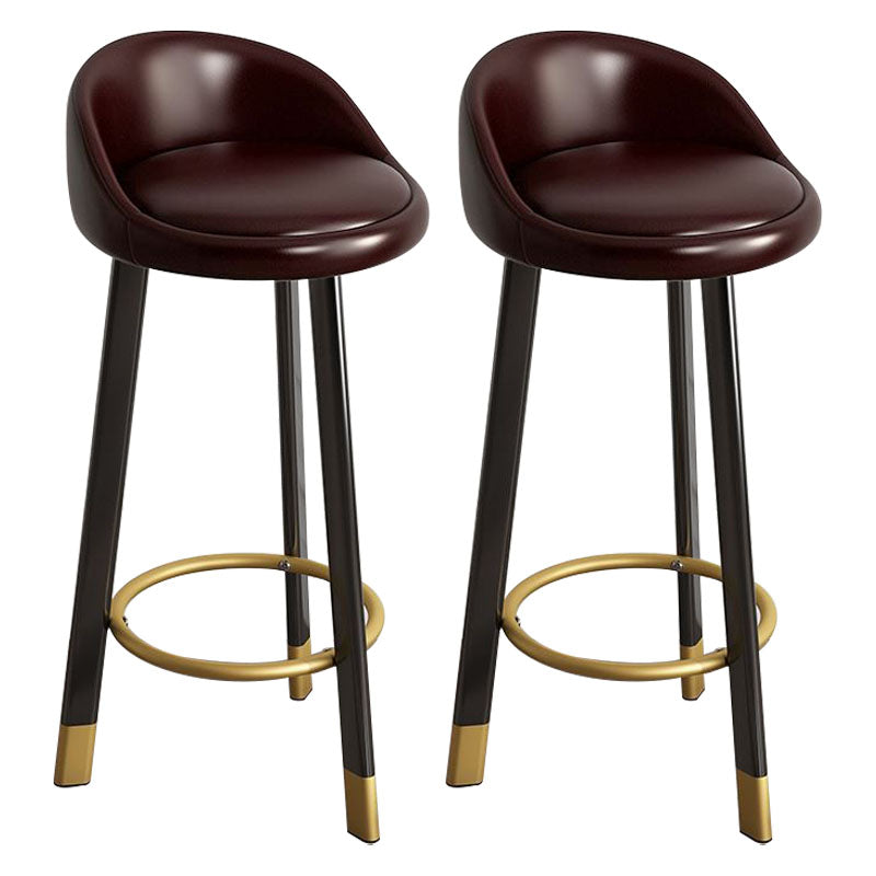 Glam Reception Upholstered Stool Matte Finish Round Footrest Stool