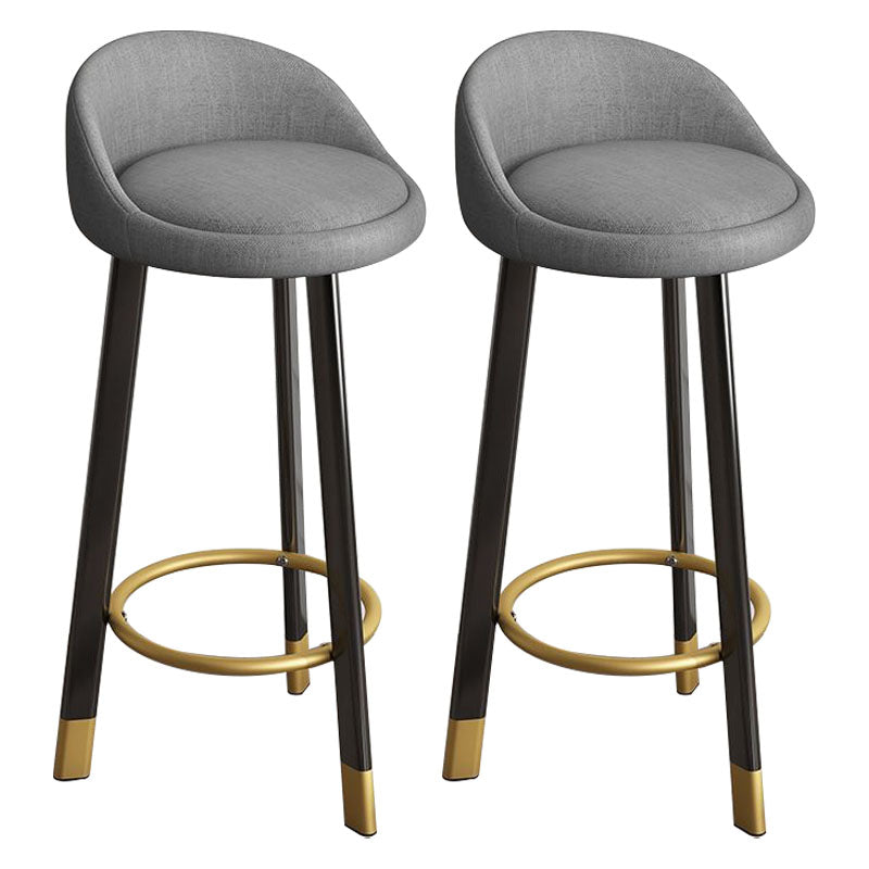 Glam Reception Upholstered Stool Matte Finish Round Footrest Stool