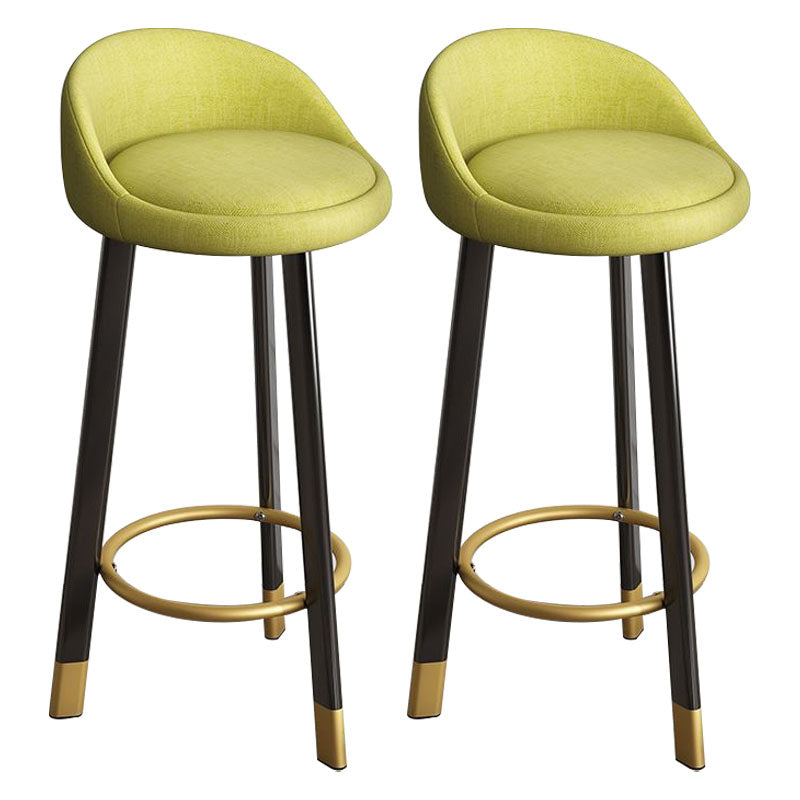 Glam Reception Upholstered Stool Matte Finish Round Footrest Stool