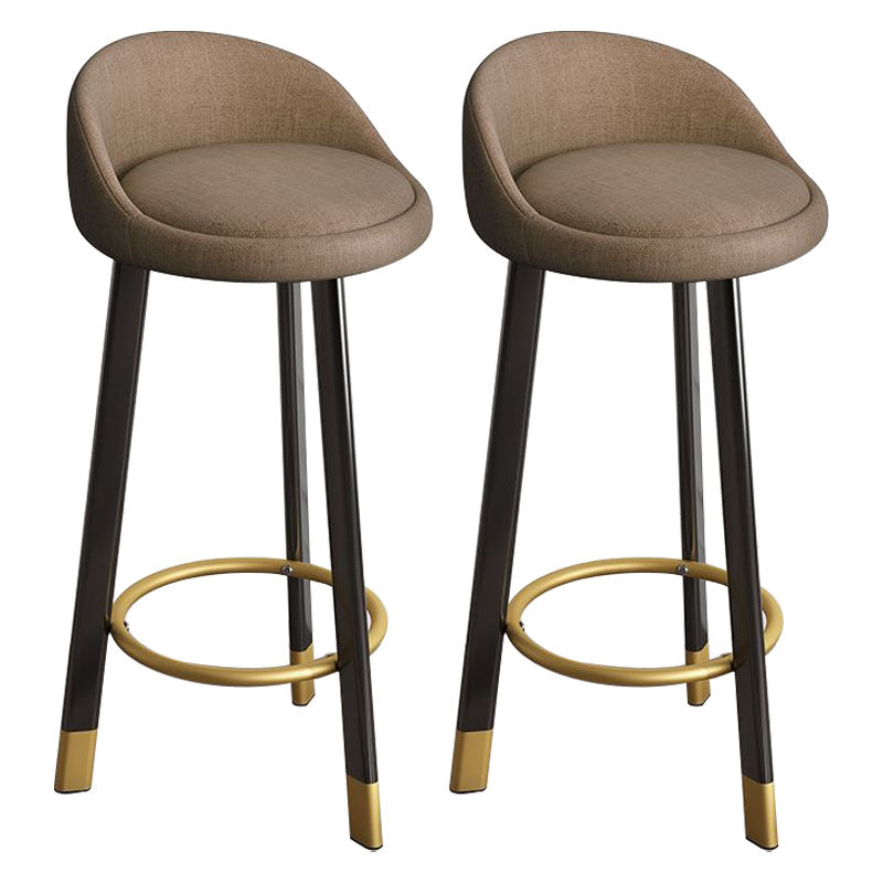 Glam Reception Upholstered Stool Matte Finish Round Footrest Stool