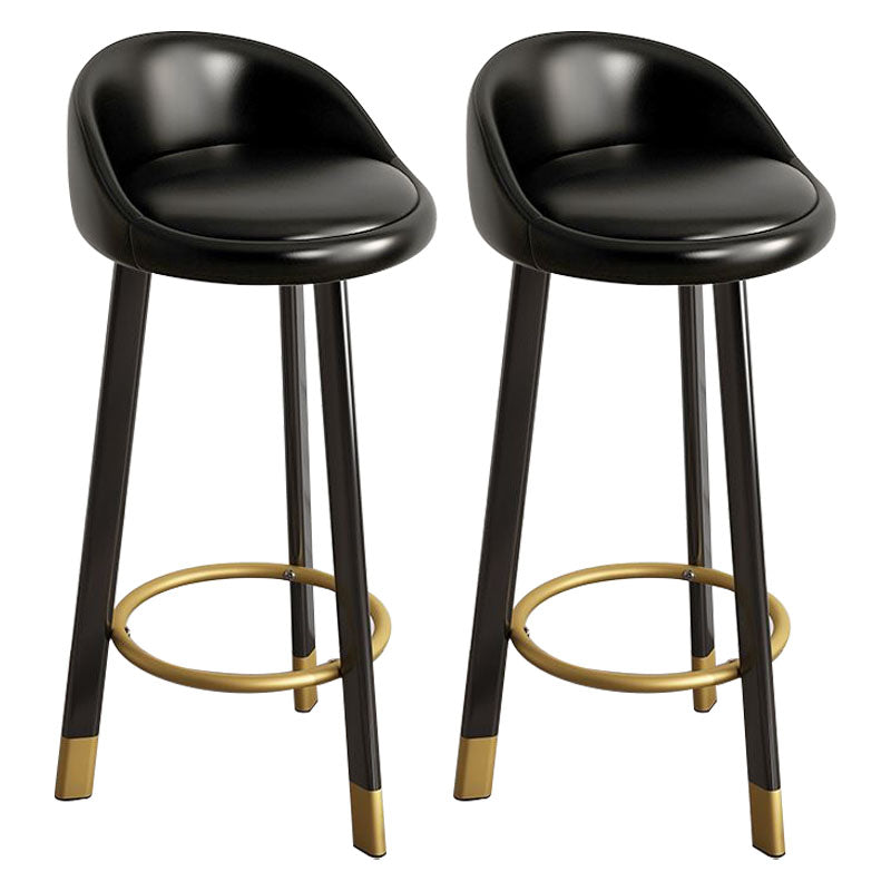 Glam Reception Upholstered Stool Matte Finish Round Footrest Stool